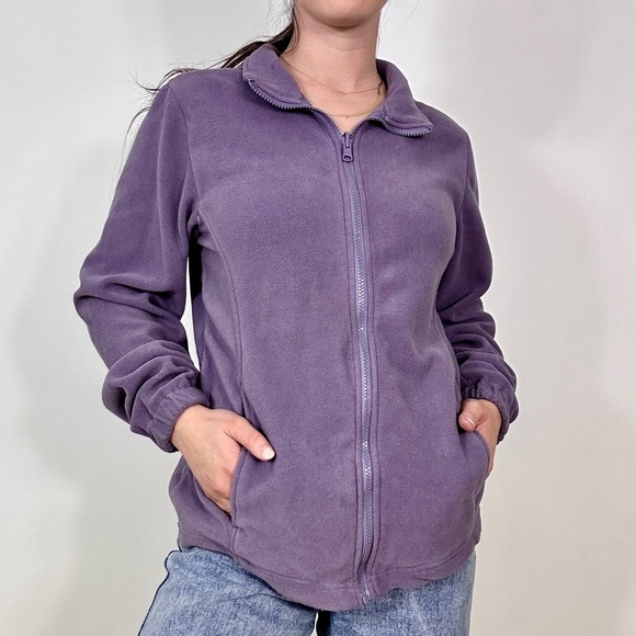 *Sportek Purple Full Zip Fleece Sweater - Picture 1 of 6